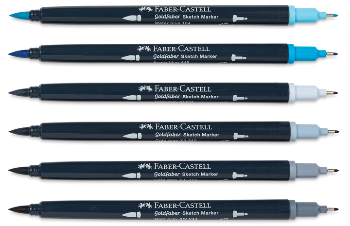 Набір двосторонніх маркерів Faber-Castell Goldfaber Sketch Design 6 шт (4005401648062) - зображення 3