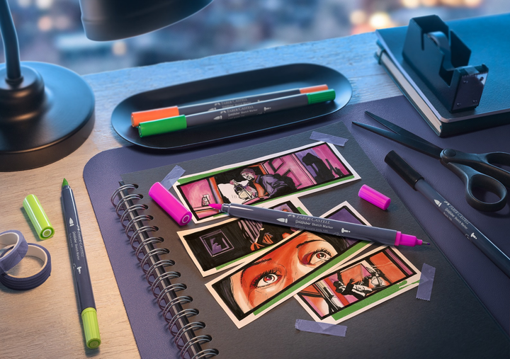 Набір двосторонніх маркерів Faber-Castell Goldfaber Sketch Design 6 шт (4005401648062) - зображення 5