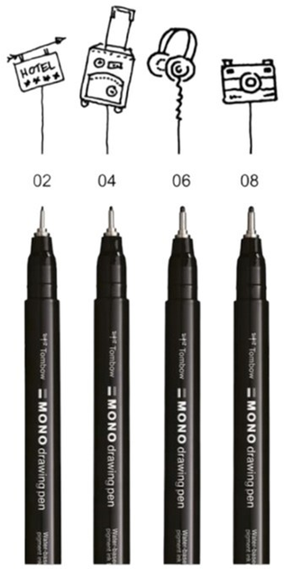 Набір лінерів Tombow Mono Bold 4 шт Чорні (4003198112216) - зображення 2