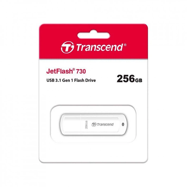 USB флеш накопитель Transcend 256GB JetFlash 730 White USB 3.1 (TS256GJF730) - Фото 4 USB флеш накопитель Transcend 256GB JetFlash 730 White USB 3.1 (TS256GJF730) - изображение 4