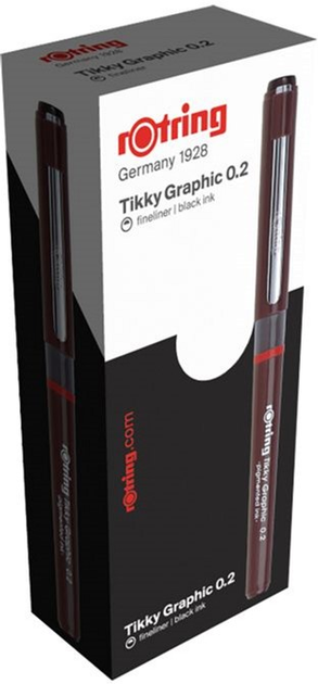 Zestaw cienkopisów Rotring Tikky Graphic 0.2 mm 12 szt Czarne (23501170814745) - obraz 2