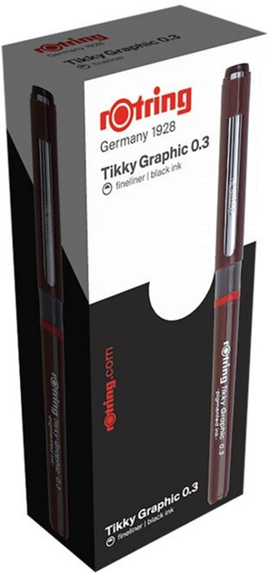 Zestaw cienkopisów Rotring Tikky Graphic 0.3 mm 12 szt Czarne (23501170814752) - obraz 2