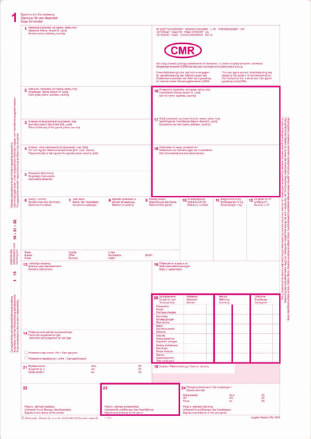 Formularze do nadruku Michalczyk i Prokop CMR Międzynarodowy list przewozowy 800-3 A4 84 arkuszy (5906858010022) - obraz 2