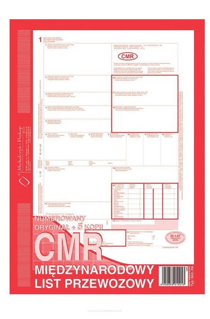 Formularze do nadruku Michalczyk i Prokop CMR Międzynarodowy list przewozowy 800-3N A4 84 arkuszy (5906858010213) - obraz 1