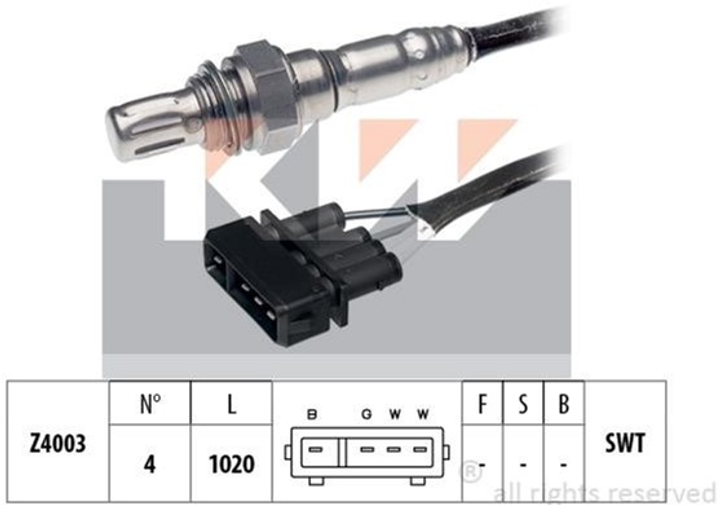 Лямбда-зонд KW (аналог EPS 1.997.034/Facet 10.7034) (497034) - зображення 1