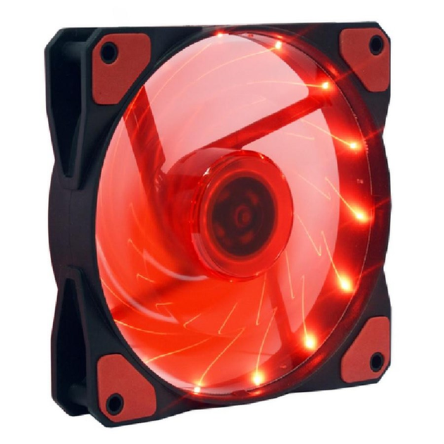 Кулер для корпусу Cooling Baby (12025BRL)120x120x25мм BB 22дБ червоний round LED 12V1000 об/хв 3-pin+4-pin(Molex) - изображение 1