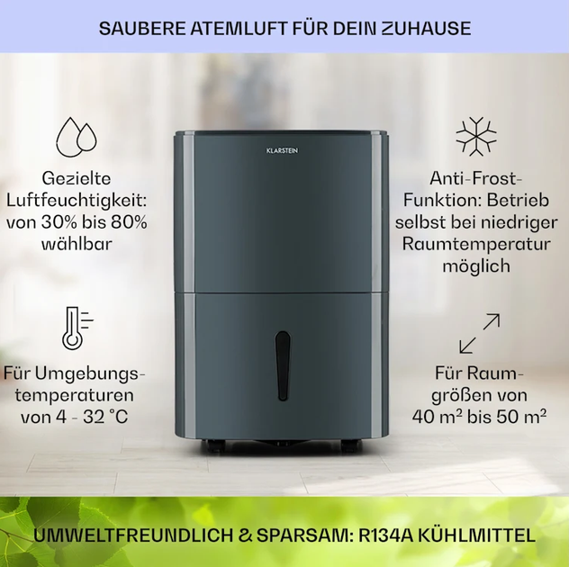 Осушувач повітря Klarstein DryFy 20 Осушувач для вологих приміщень 230 м³/год 420 Вт - зображення 3