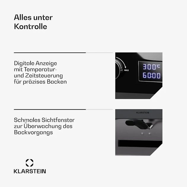 Печь для пиццы Klarstein FornoVetro Минидуховка для запекания пиццы 2200 Вт - Фото 4 Печь для пиццы Klarstein FornoVetro Минидуховка для запекания пиццы 2200 Вт - изображение 4