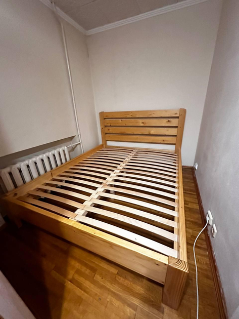 Кровать двуспальная СПМ Smereka из дерева Смереки 160х200см цвет лак ...