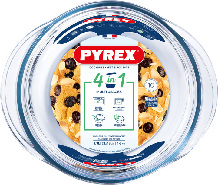 Форма Pyrex термостійка 4 в 1 з кришкою кругла 1.3 л (3426470261524) - зображення 2