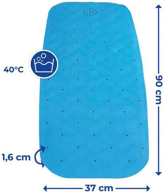 Antypoślizgowa mata do wanny Maximex Natural Rubber 90 x 37 cm Niebieska (4008838880326) - obraz 3