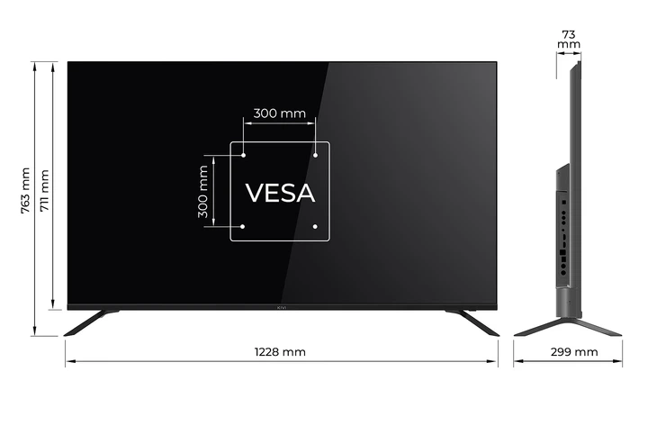 Телевизор TV Kivi 55U730QB 55'' UHD DLED T2 Android 11 2 x 10W HDMI Wi-Fi VESA 200x200 M4 Black (55U730QB) - изображение 6