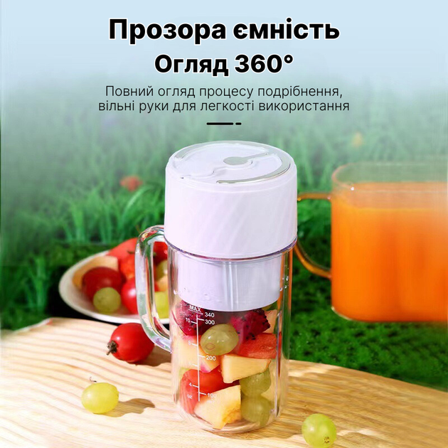 Портативный беспроводной смузи-блендер на аккумуляторе Weizer HealthyGlass - Фото 2 Портативный беспроводной смузи-блендер на аккумуляторе Weizer HealthyGlass - изображение 2