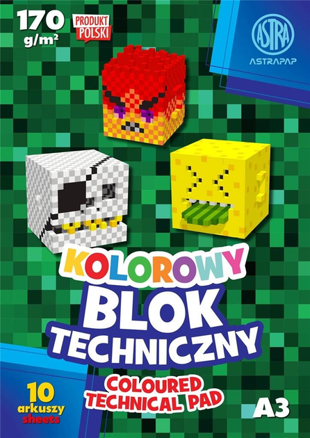 Zestaw bloków technicznych Astra Pixel A3 10 arkuszy 10 kolorów 10 szt (5901137163864) - obraz 1