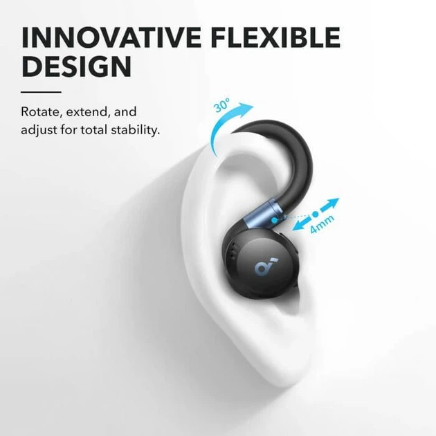 Беспроводные наушники Anker SoundCore Sport X20 Bluetooth 5,3 индивидуальный звук Black (A3968Z11) - Фото 7 Беспроводные наушники Anker SoundCore Sport X20 Bluetooth 5,3 индивидуальный звук Black (A3968Z11) - изображение 7