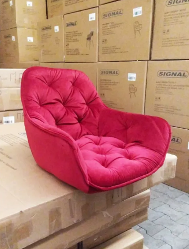 Крісло м'яке зі спинкою Signal Cherry Velvet Bluvel 59 (Бордовий, вельєт) - Фото 3 Крісло м'яке зі спинкою Signal Cherry Velvet Bluvel 59 (Бордовий, вельєт) - зображення 3