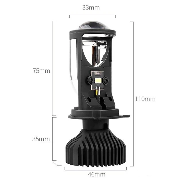 Led cветодиодные мини линзы Bi-LED MiniLens Y6D H4 6000k 35/45W 12-24v - изображение 4