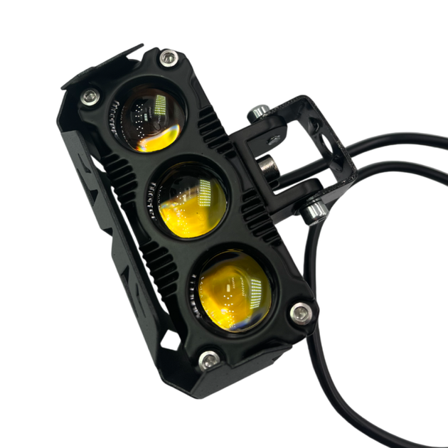 Led дополнительная Mini фара/линза на авто, мотоцикл, мопед, с функцией белого и жёлтого цвета R20 110W (2шт) - Фото 3 Led дополнительная Mini фара/линза на авто, мотоцикл, мопед, с функцией белого и жёлтого цвета R20 110W (2шт) - изображение 3