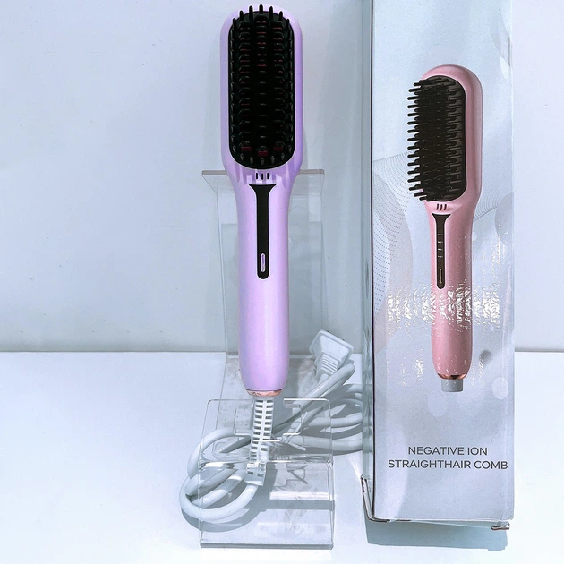 Расчёска-выпрямитель для волос Brush B526 с турмалиновой керамикой, 3 режима Фиолетовый - изображение 9