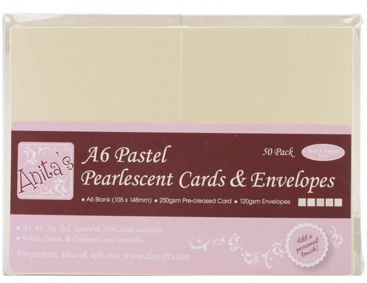 Zestaw kopert i kart Dalprint Cards & Envelopes Pastel Pearlescent A6 115 x 160 mm 2 x 50 szt (5038041919888) - obraz 1