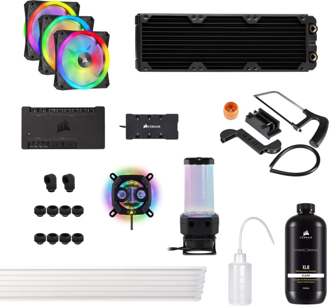 Набір для складання Corsair Hydro X Series iCUE XH305i RGB PRO Custom Cooling Kit Black (CX-9070008-WW) - зображення 1