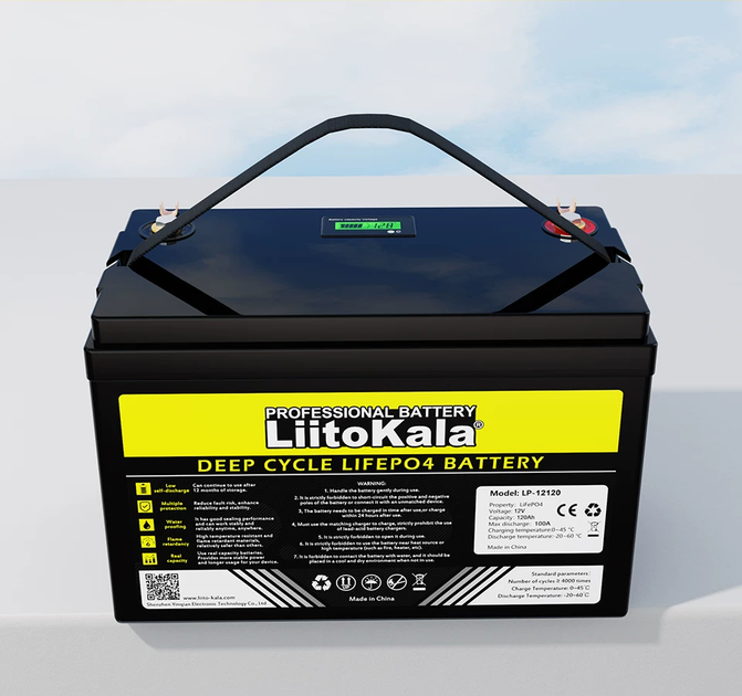 Аккумулятор LiitoKala LiFePO4 LCD 12V 120Ah со встроенным BMS, 4000+ циклов - изображение 4