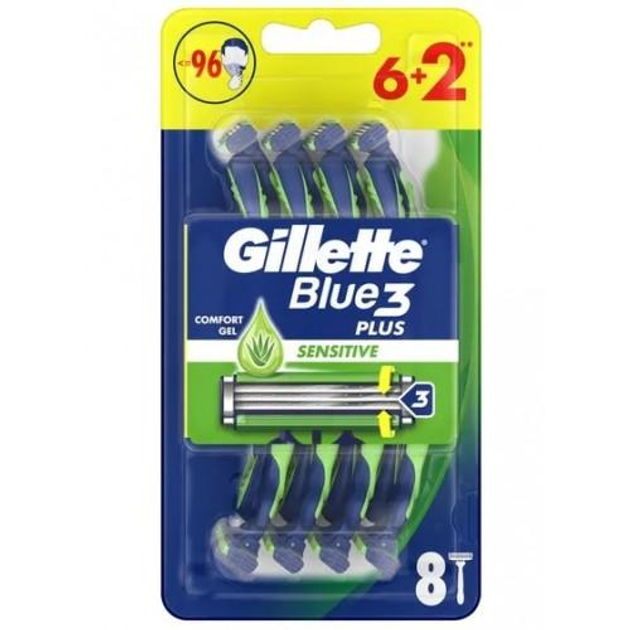 Набір одноразових верстатів для гоління Gillette Blue 3 Sensetive, 8 шт. (126744) - зображення 1
