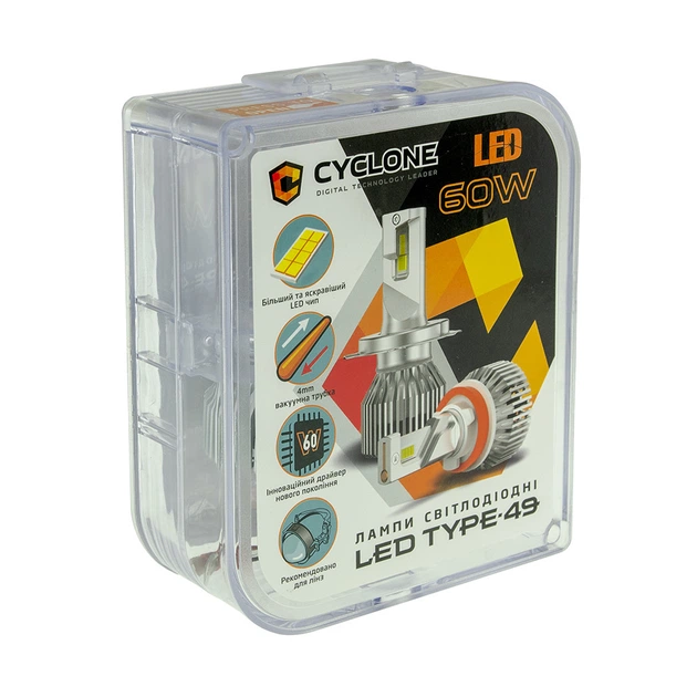 Светодиодная лампа Cyclone LED H4 H/L 6000K type 49 (1 лампа) - изображение 4