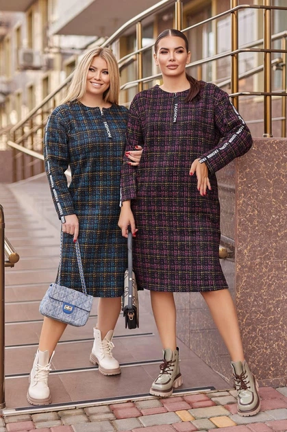 Сукня з декорованою застібкою -блискавкою на грудях ST-Style 21600 50-52 Малинова - изображение 5