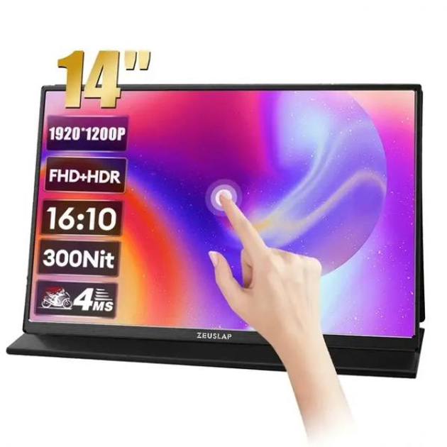 Портативний монітор Zeuslap z14 Lite Pro black 14" 1920x1200 - изображение 1