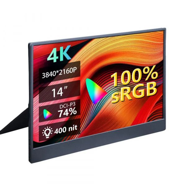 Портативний монітор mucai n140tuk black 14" 3840x2160 - изображение 1