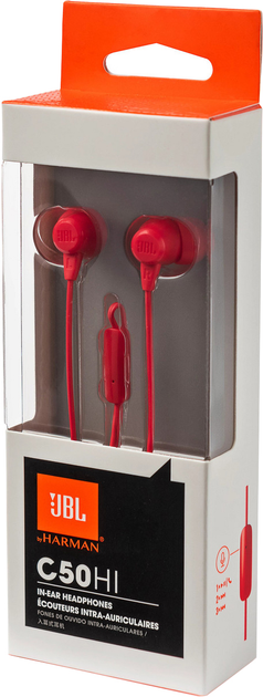 Наушники JBL C50HI Red (JBLC50HIRED) - Фото 4 Наушники JBL C50HI Red (JBLC50HIRED) - изображение 4