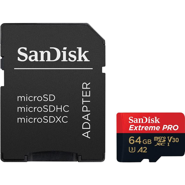 Карта памяти MicroSDXC 64GB UHS-I U3 R200/W90MB/s SanDisk Extreme Pro ...