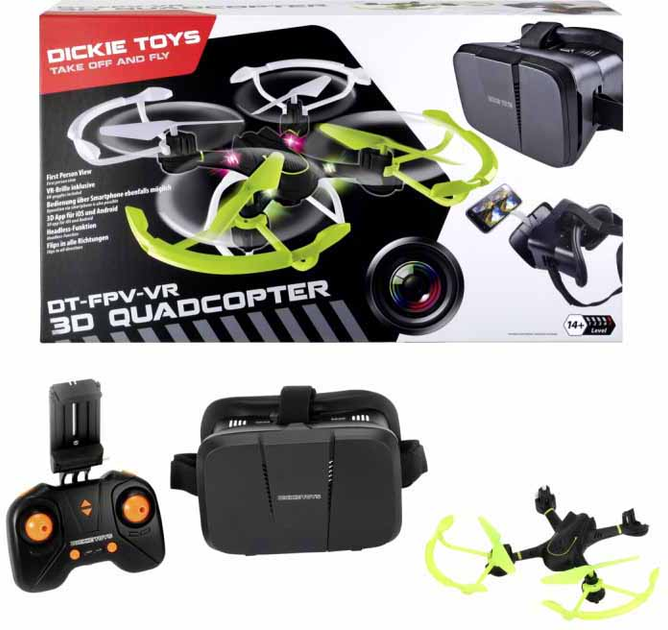 Quadrocopter Dickie Toys RC DT FPV-VR (4006333052842) - obraz 1