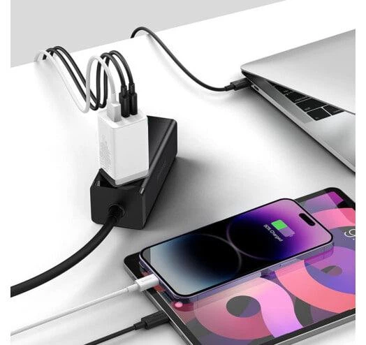 Мережевий зарядний пристрій Baseus 65W GaN5 Pro Fast Charger швидка зарядка для ноутбука QC4.0/ PD3.0 + кабель Type-C to Type-C CCGP120202 White - зображення 10