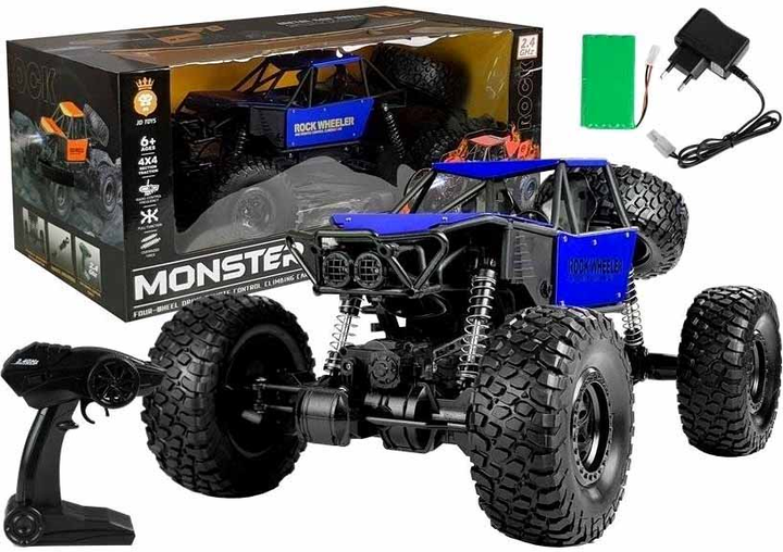 Машина на радіокеруванні Leantoys Monster Truck з великими колесами Синя (5907625582551) - зображення 1