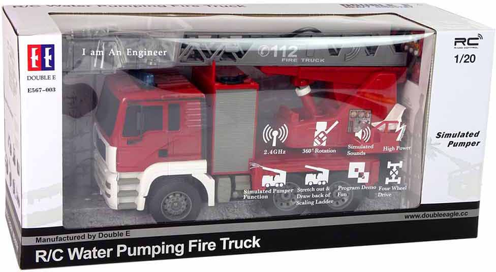 Samochód strażacki zdalnie sterowany LEAN Toys 1:20 Czerwony (5905323210417) - obraz 4