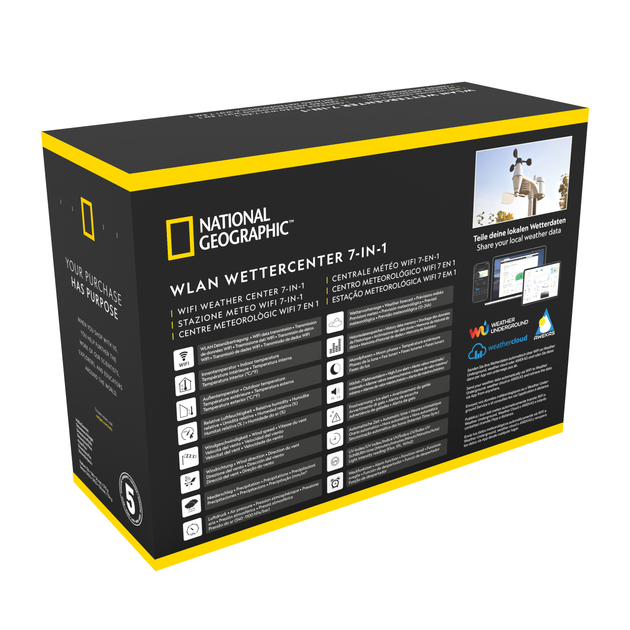 Метеостанція National Geographic WIFI Colour Weather Center 7-in-1 Sensor (9080600) - изображение 7