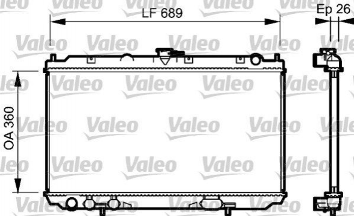 Радіатор охолодження двигуна Valeo 734708 Nissan Almera, Primera 21410BN300, 21410BN301 - зображення 1