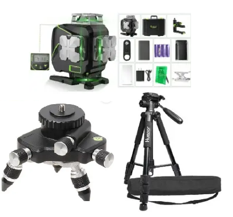 Лазерный 4D уровень Huepar S04CG+ поворотная платформа Huepar + штатив Huepar 1,4м - изображение 7