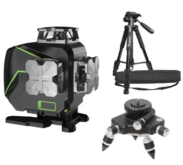 Лазерный 4D уровень Huepar S04CG+ поворотная платформа Huepar + штатив Huepar 1,4м - изображение 9