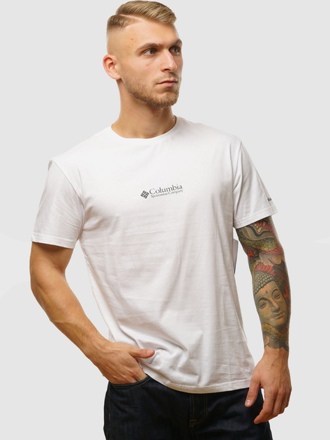 Футболка бавовняна чоловіча Columbia CSC Basic Logo Short Sleeve 1680053107 S Біла (194894259436) - зображення 1