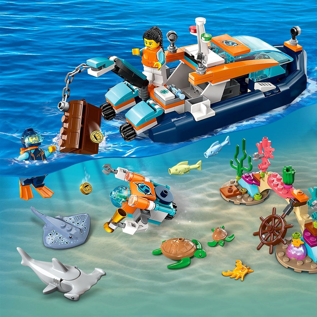 Конструктор LEGO City Водолазний катер дослідника 182 деталі 3 шт (60377) - зображення 6