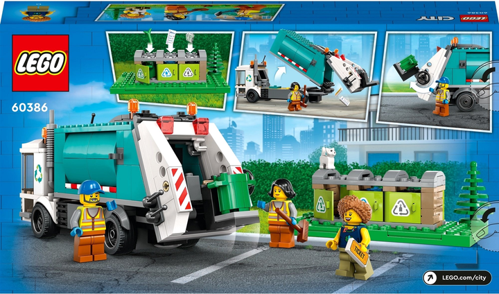 Zestaw klocków LEGO City Ciężarówka recyklingowa 261 element 4 szt (60386) - obraz 2