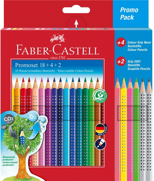 Набір акварельних олівців Faber-Castell Grip 24 шт (4005402015405) - зображення 1