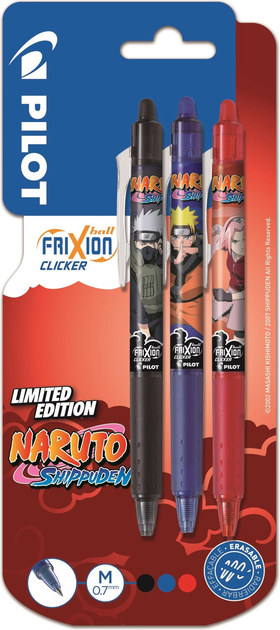 Набір ручок Pilot Frixion Clicker Naruto 0.7 мм 3 шт (3131910435020) - зображення 1