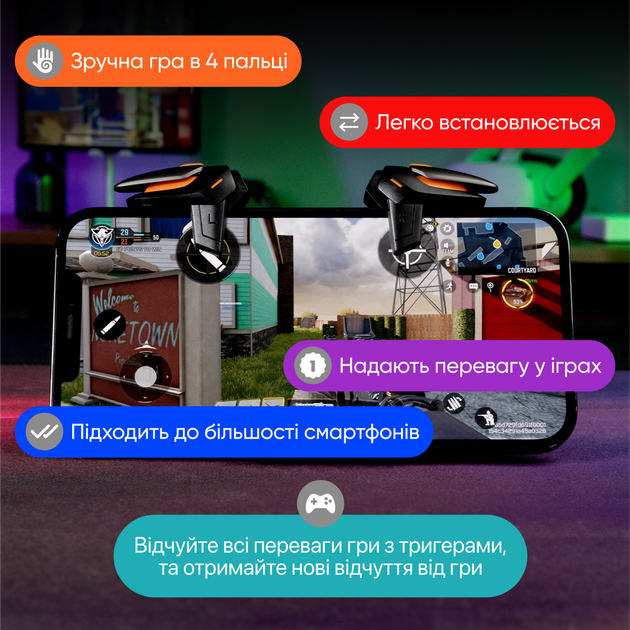 Импульсные триггеры игровые кнопки джойстики для телефона R-15 с Air Mapping макросом, курки и макросс для игры PUBG Mobile, Standoff 2, COD (Call Of Duty) Warzone. Тригеры с автокликером для iPhone и Android - изображение 6