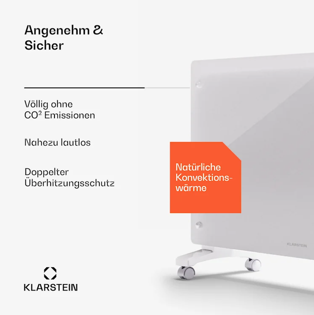 Одинарный конвекционный обогреватель напольный Klarstein Bornholm Smart 2500 Вт - изображение 8