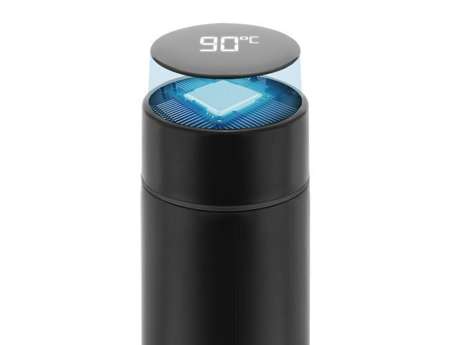 Термокружка термос с LED дисплеем индикатором температуры ситечком накладкой нержавеющая сталь 500 мл 6,5х6,5х23 см (478415-Prob) Черная - изображение 4