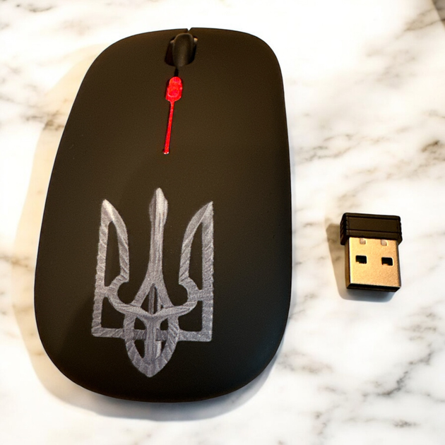 Мышка Бесшумная Беспроводная Kerui K101 USB 2.4G + Bluetooth для Windows Android Macbook Ноутбука Планшета С подсветкой Тризуб - изображение 4